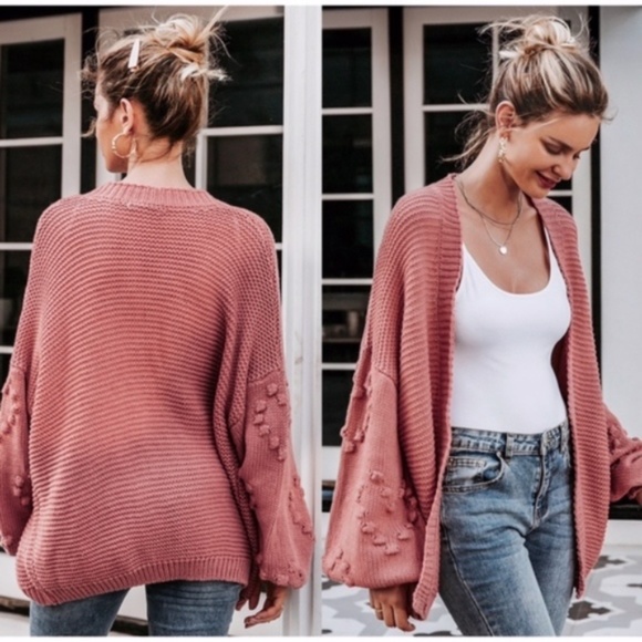 IN STOCK MADISON Balloon Sleeve Knit Cardigan - Picture 5 of 7